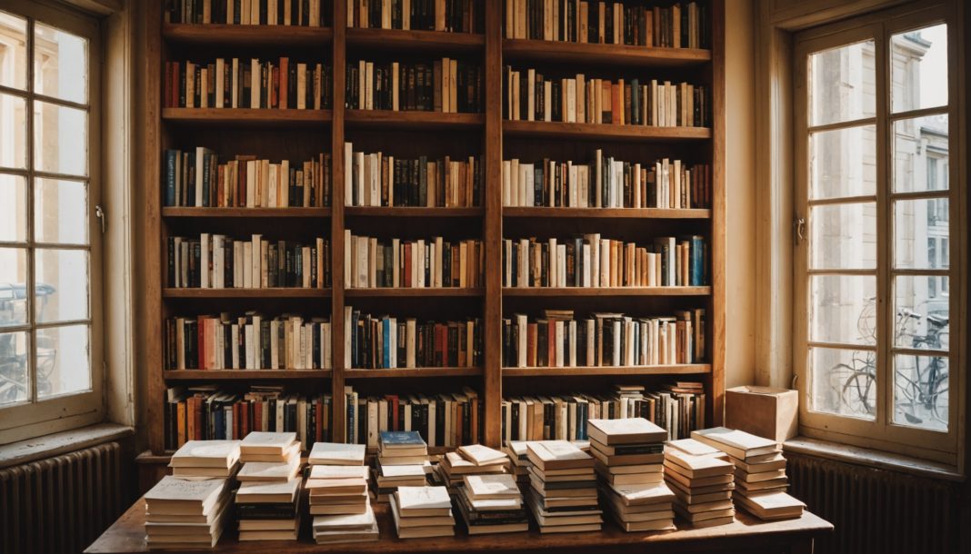Pile de nouveaux romans exposés en librairie pour la rentrée littéraire
