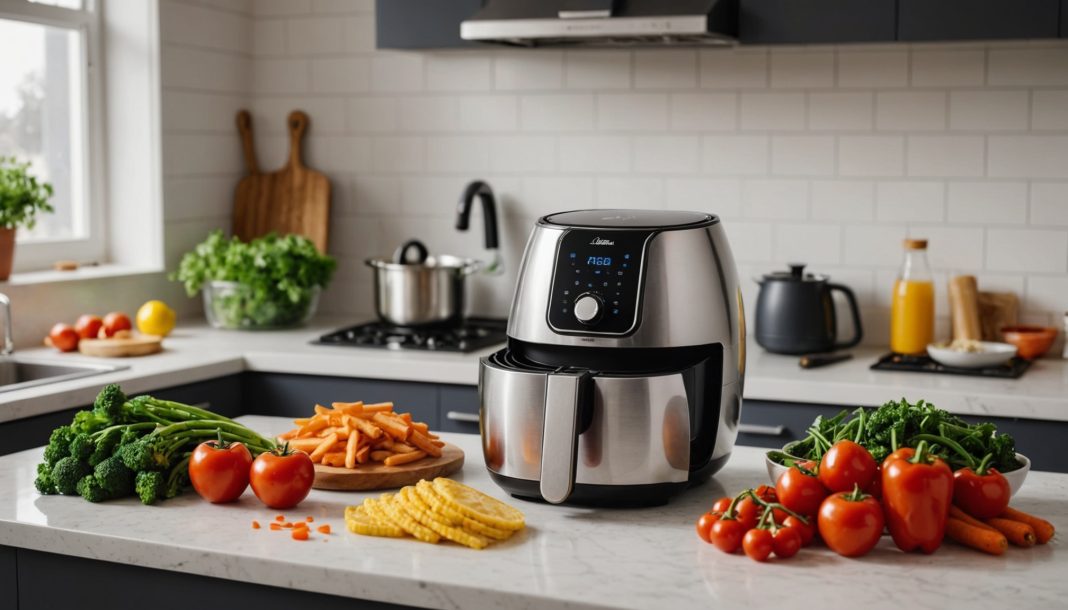 Air fryer moderne utilisé dans une cuisine familiale française