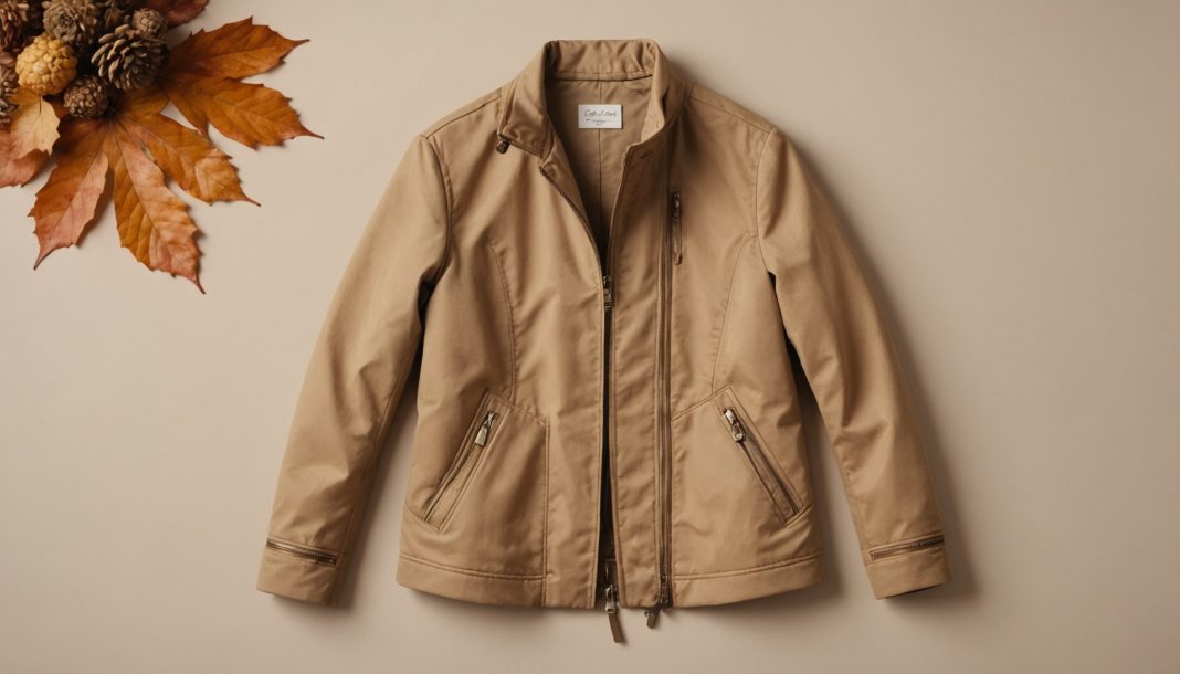 Veste femme posée à plat sur fond neutre, guide pour bien la choisir